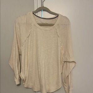 Pilcro Cream Long Sleeve Top